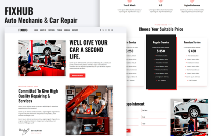 Fixhub - Auto Mechanic & Car Repair HTML5 Landing Page Template