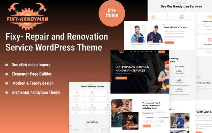 Fixy- Repair and Renovation Service WordPress Theme