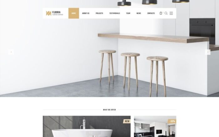 Flooria - Flooring One Page Clean HTML Landing Page Template