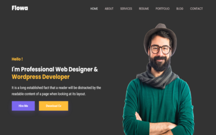 Flowa - Personal Portfolio Website Responsive Bootstrap5 Template