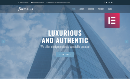 Formelus - Architecture Multipurpose Modern WordPress Elementor Theme