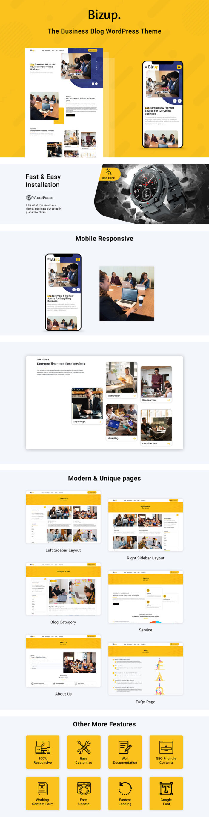 Bizup - Multipurpose Business Consulting Elementor WordPress theme - Features Image 1