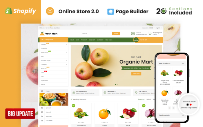 FreshMart Organic & Grocery Store Shopify Theme