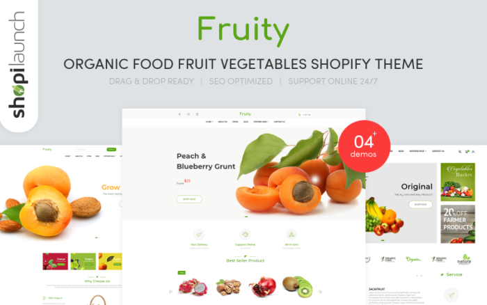 Fruity – Organic Food/Fruit/Vegetables eCommerce Shopify Theme