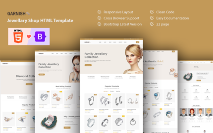 Garnish – Jewllery Shop Bootstrap 5 Website template