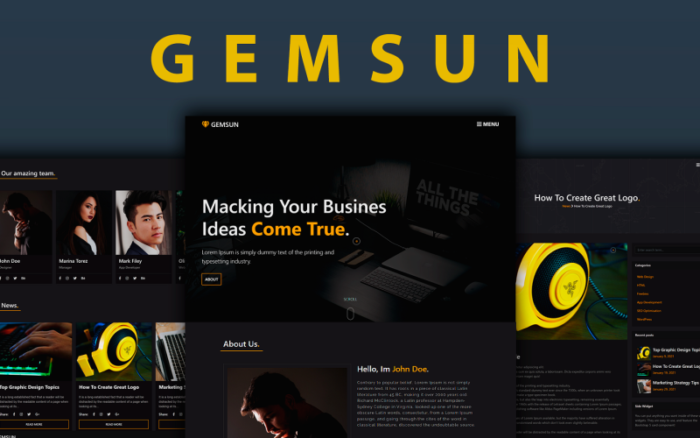 Gemsun -  Creative Portfolio HTML Template