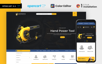 Genious Power Tools OpenCart Template