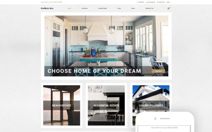 Golden Key - Real Estate Clean Shopify Theme