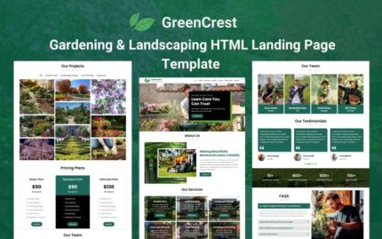 Greencrest - Gardening and Landscaping HTML5 Landing Page Template