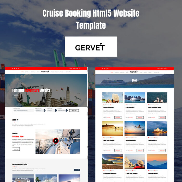 Cruise Booking Html5 Website Template - Features Image 1