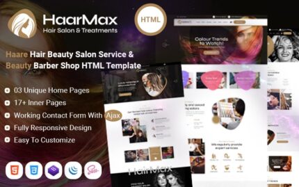 HaarMax - Hair Salon Barber Shop Hairdresser Beauty Makeup HTML Template