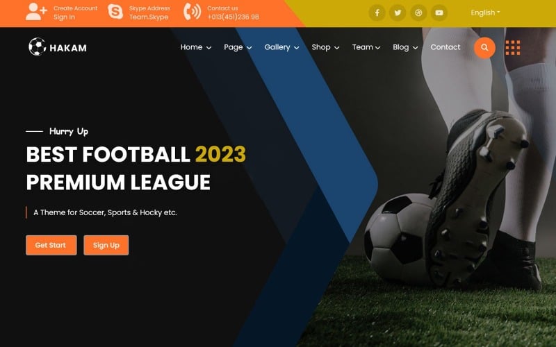 Hakam - Scoccer Clup & Sports  Website Template