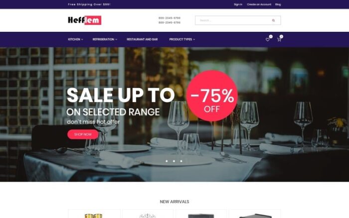 Hefflem - Kitchen Furniture Ecommerce Template Magento Theme