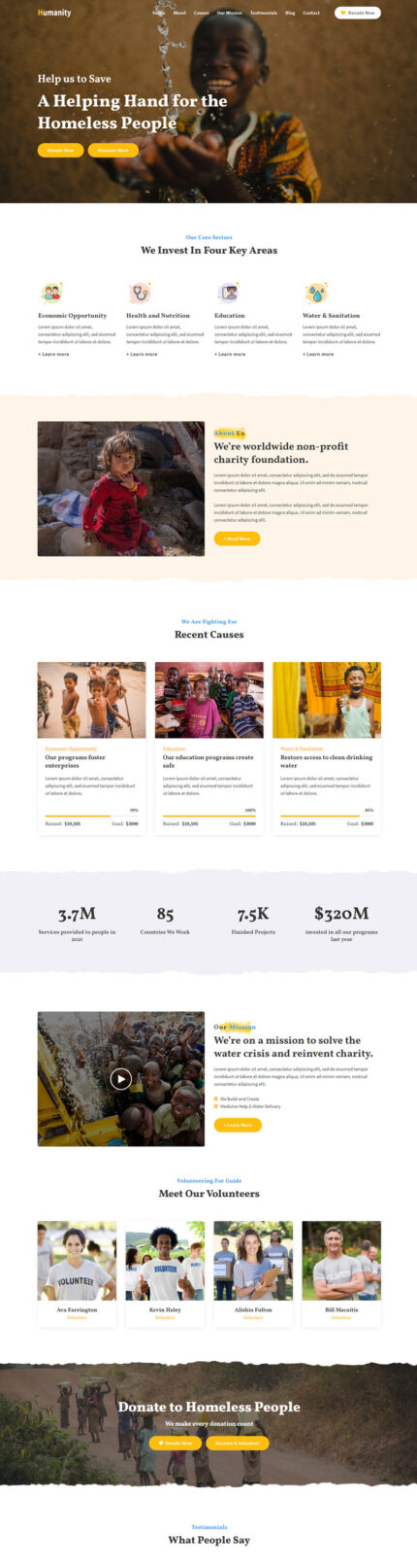 Humanity - Charity & Nonprofit Foundation Landing Page Template - Features Image 1