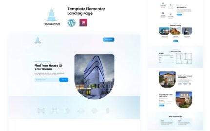 Homeland - Real Estate Services Eleemntor Landing Page Template