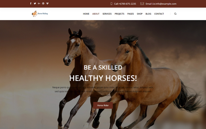 Horse Riding Html templates