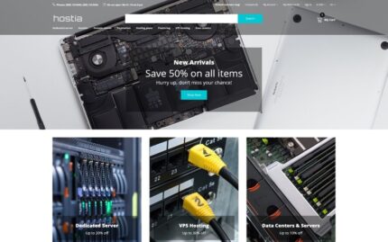 Hostia - Hosting E-Commerce Clean OpenCart Template