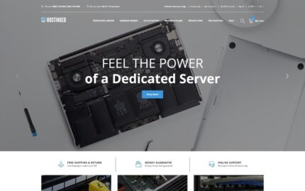 Hostinged - Hosting Reliable Clean OpenCart Template