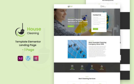 House Cleaning  - Cleaning Services Ready to use Elementor Landing Page Template