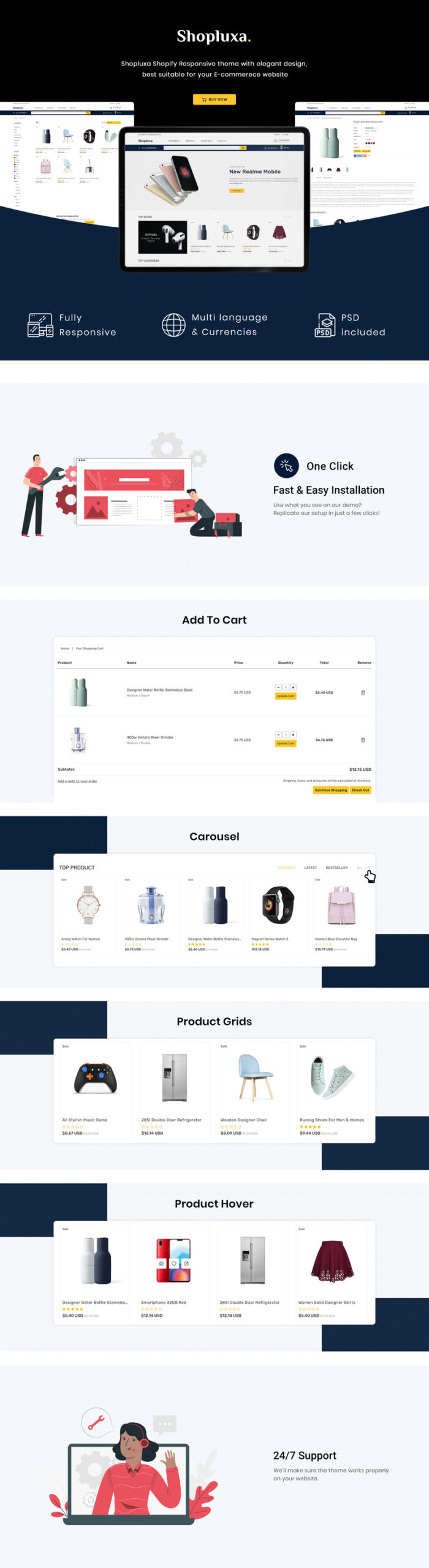 Shopluxa - Multipurpose Premium Shopify Website Template - Features Image 1