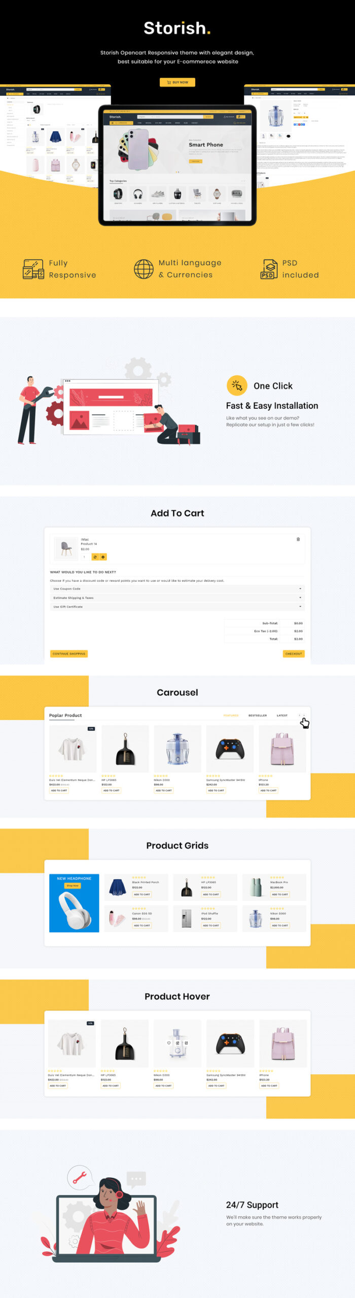 Storish - Multipurpose Responsive OpenCart Theme - Features Image 1