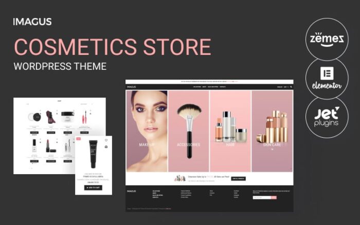 Imagus - Cosmetics Store, Beauty Center Elementor WordPress Theme