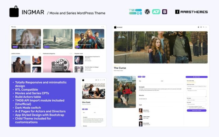 INGMAR - Movie and Series WordPress Theme + RTL