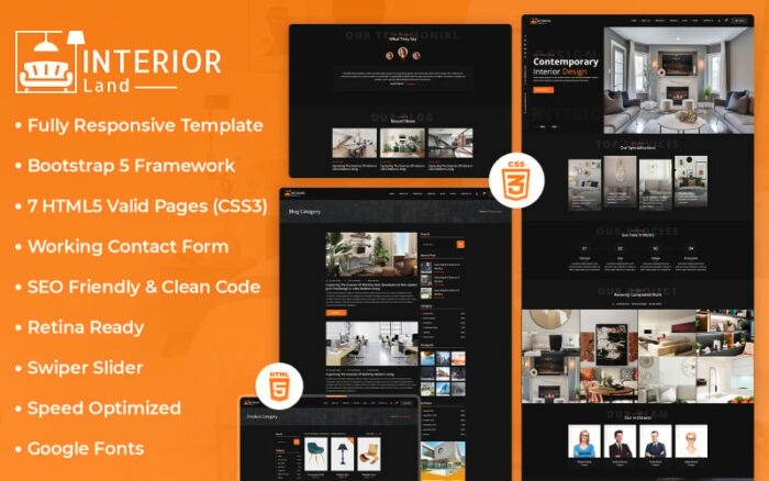 Interior-Land Responsive HTML Template