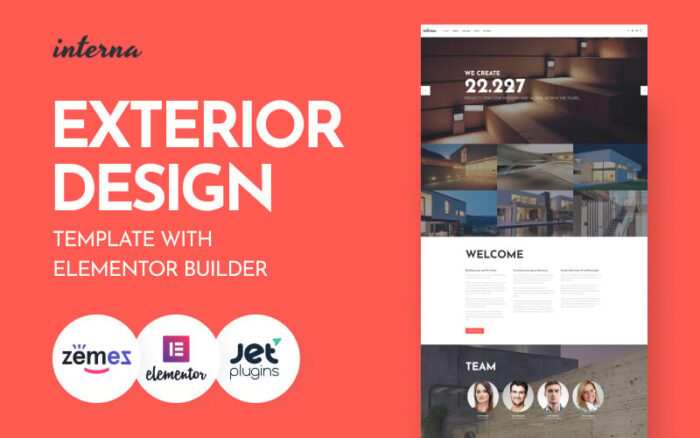 Interna - Exterior Design Template with Elementor Builder WordPress Theme