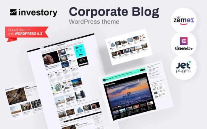 Investory - Corporate Blog WordPress Elementor Theme