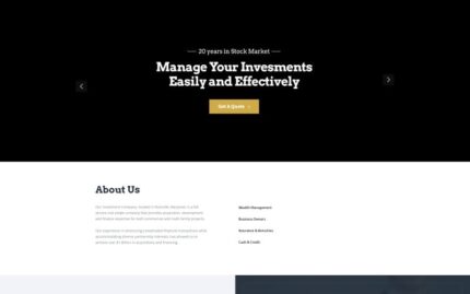 Investro - Investment Company HTML5 Landing Page Template