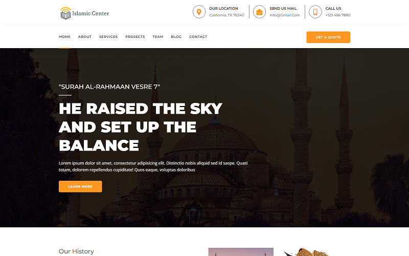 Islamic Center  Landing Html Template