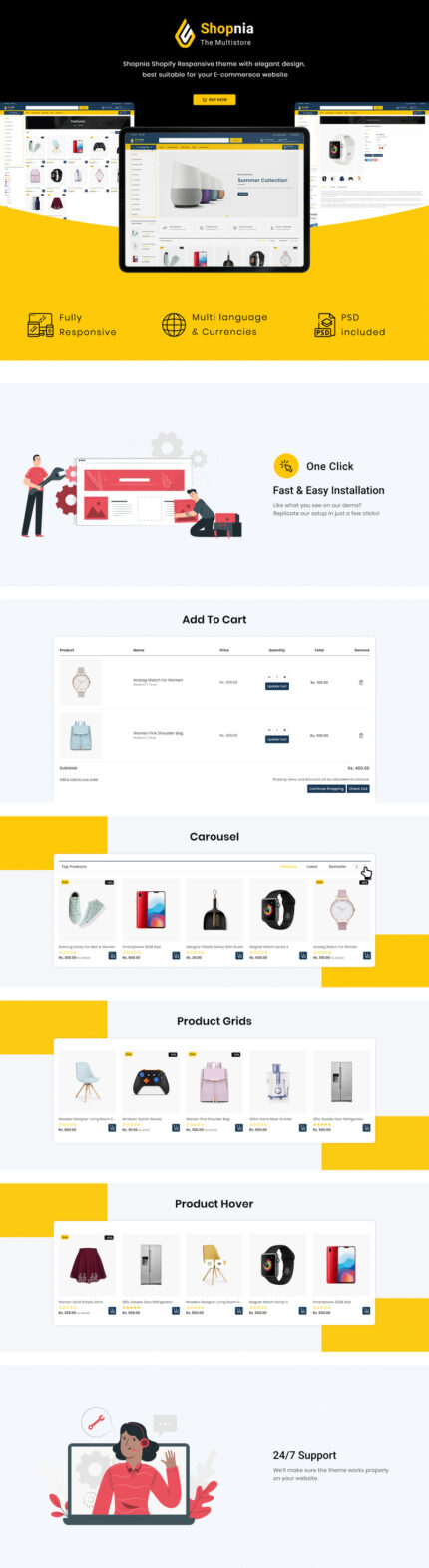 Shopnia - Multipurpose Premium Shopify Template - Features Image 1