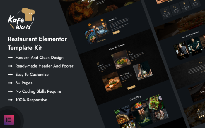 KafeWorld - Restaurant Elementor Template Kit