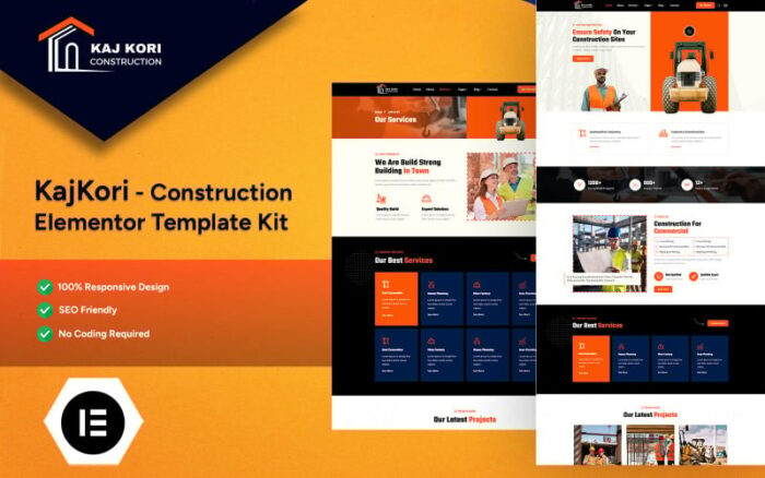 KajKori - Construction Elementor Template Kit