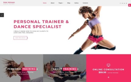 Kate Johnson - Dance Trainer Joomla Template