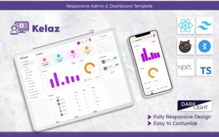 Kelaz - Modern Responsive Dashboard Template Built with Next.js 15 and React.js