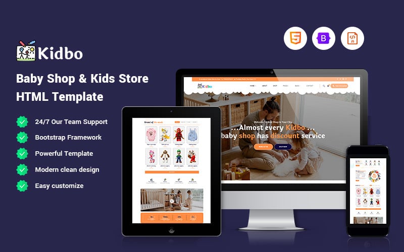 Kidbo - Baby Shop HTML5 Website Template