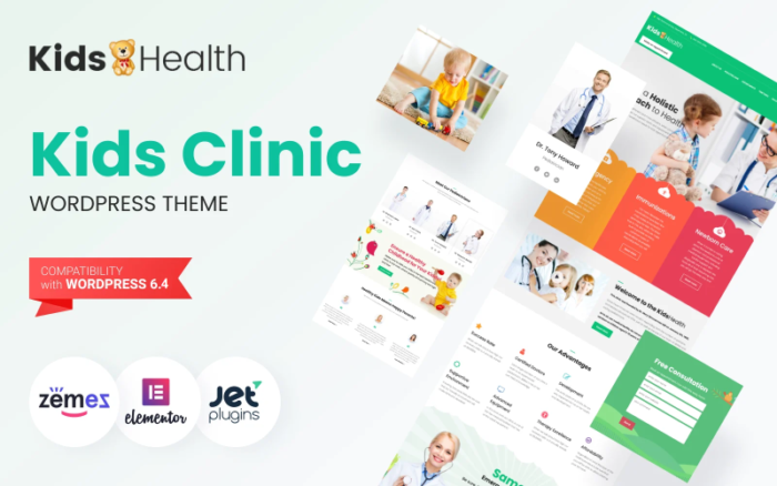 KidsHealth - Kids Clinic WordPress Elementor Theme