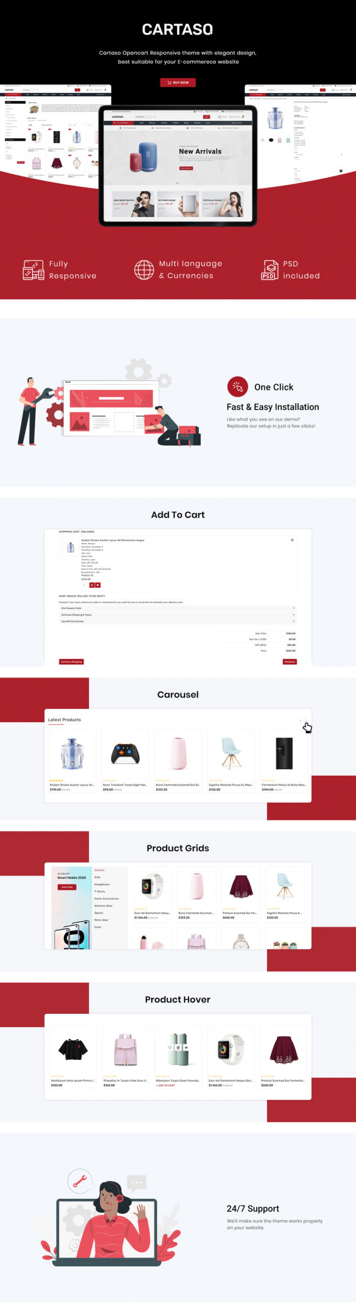 Cartaso - Mega Store OpenCart Template - Features Image 1