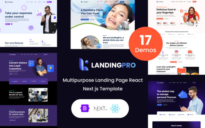 landingpro - Multipurpose Landing Page React Next JS Template