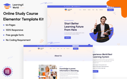 LearningX World - Online Study Course Elementor Template Kit