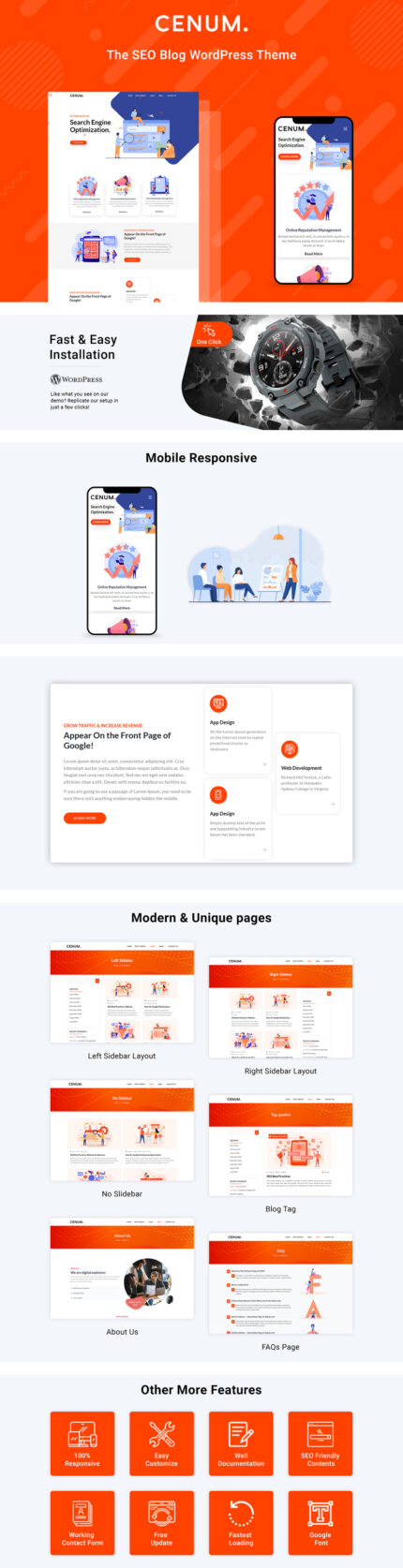 Cenum - SEO and Digital Marketing Elementor WordPress theme - Features Image 1