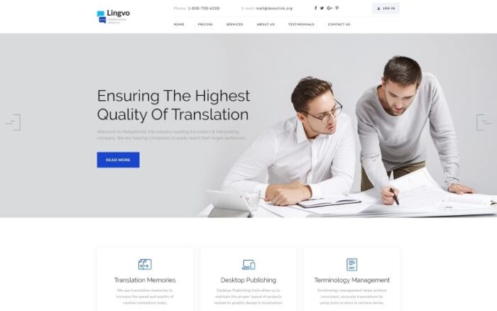 Lingvo - Translation Agency Landing Page Template