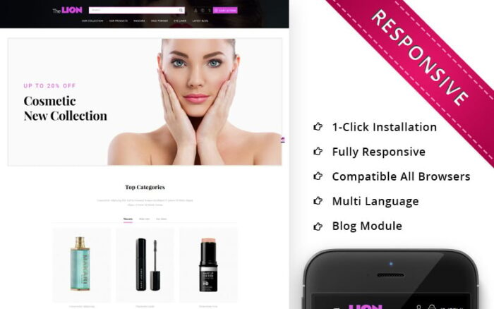 Lion Cosmetic - Beauty Store PrestaShop Theme