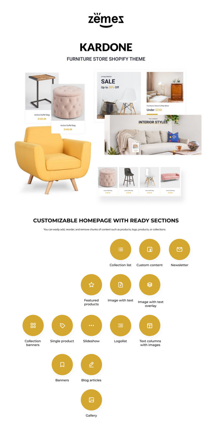 Kardone Furniture Store and Decor Shopify Theme - Features Image 1