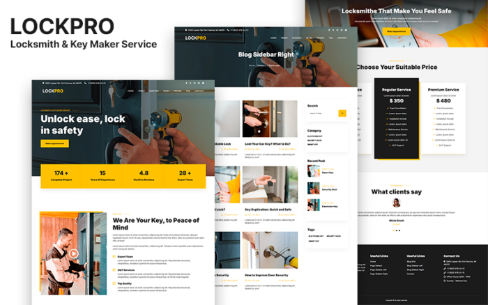 Lockpro – Locksmith & Key Maker Service HTML5 Template