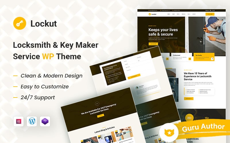 Lockut – Locksmith Security Systems & Key Maker Home Inspector WordPress Theme