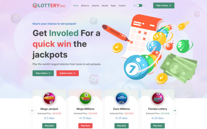 Lotterypro - Online Lotto & Lottery Platform React + NextJS + Bootstrap