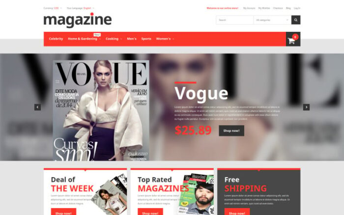 Magazine Store Magento Theme